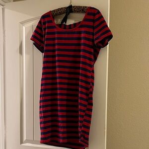 Charlotte Russe Striped Red and Blue Dress 2x